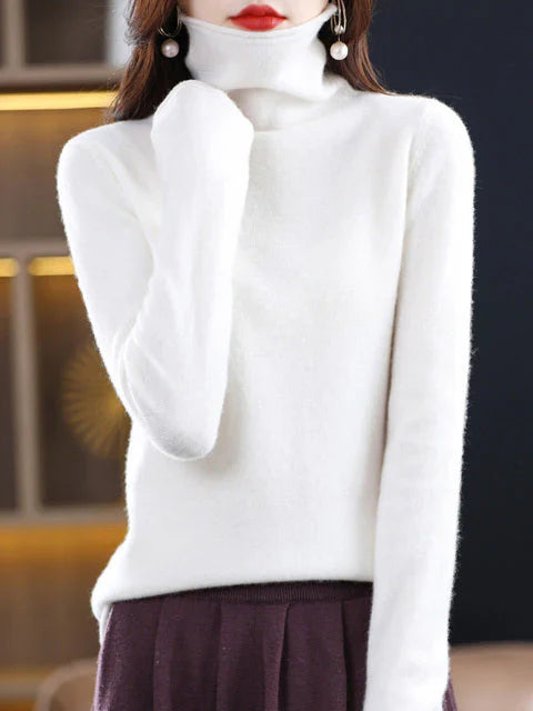 Lässiger Baumwoll-Rollkragenpullover für Damen | Perfekt für lässige Tage