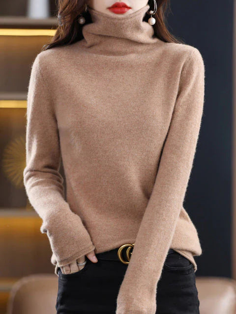 Lässiger Baumwoll-Rollkragenpullover für Damen | Perfekt für lässige Tage