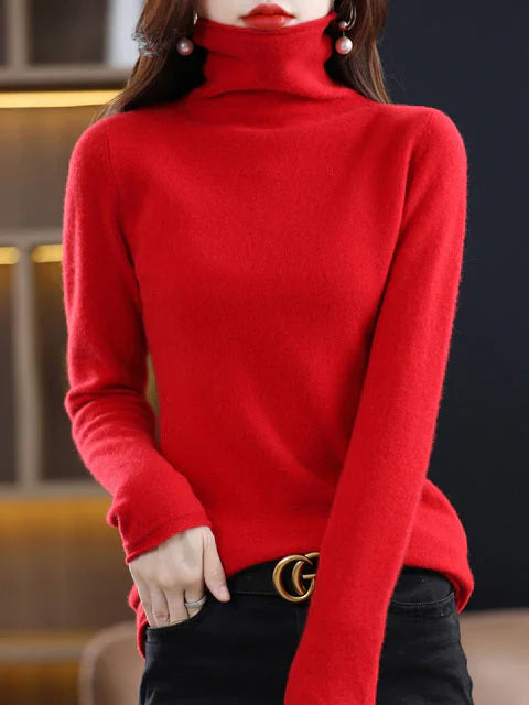 Lässiger Baumwoll-Rollkragenpullover für Damen | Perfekt für lässige Tage