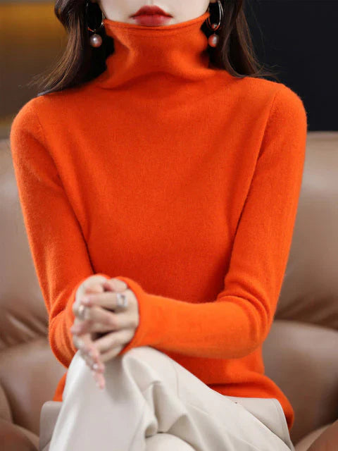 Lässiger Baumwoll-Rollkragenpullover für Damen | Perfekt für lässige Tage