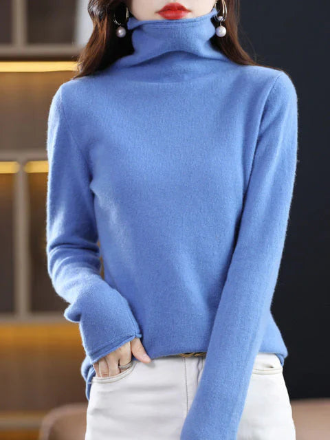 Lässiger Baumwoll-Rollkragenpullover für Damen | Perfekt für lässige Tage