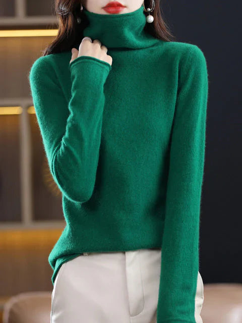 Lässiger Baumwoll-Rollkragenpullover für Damen | Perfekt für lässige Tage