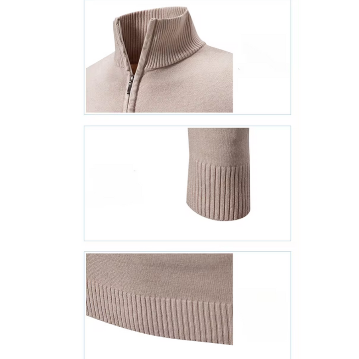 Maglione classico in maglia con cerniera e collo alto