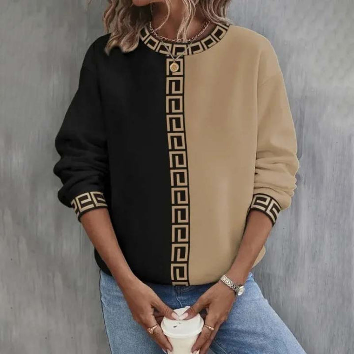 Lia - Pull vintage à blocs de couleur pour femmes