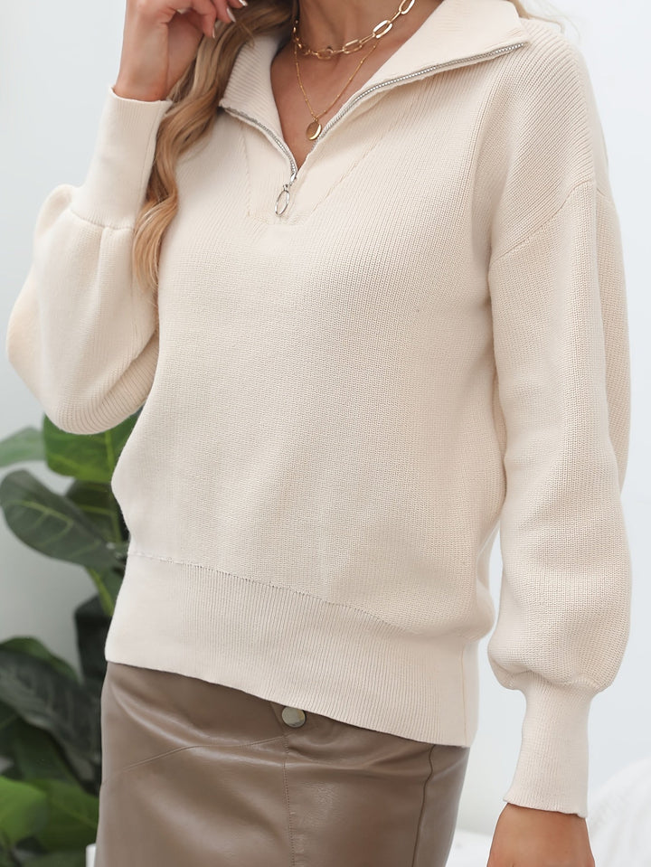 Lauri - Pull décontracté avec fermeture éclair pour femmes