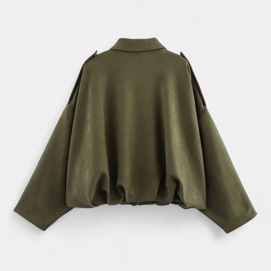 Maria Modehaus | kurtka damska w stylu militarnym z imitacji zamszu