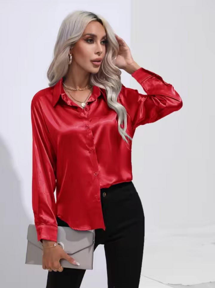 Annika - Camicia a maniche lunghe in raso