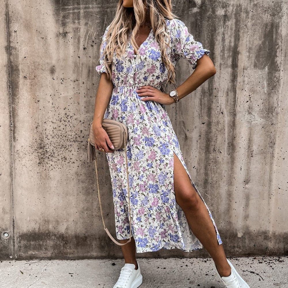 Robe portefeuille tropical sérénité – fraîcheur et élégance estivale