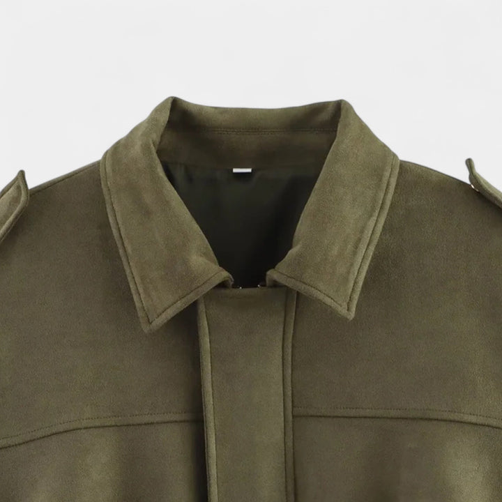 Maria Modehaus | kurtka damska w stylu militarnym z imitacji zamszu