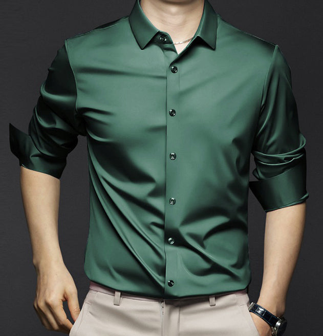 Elegant men's business shirt with stretch – wrinkle-free long-sleeve shirt for office & events