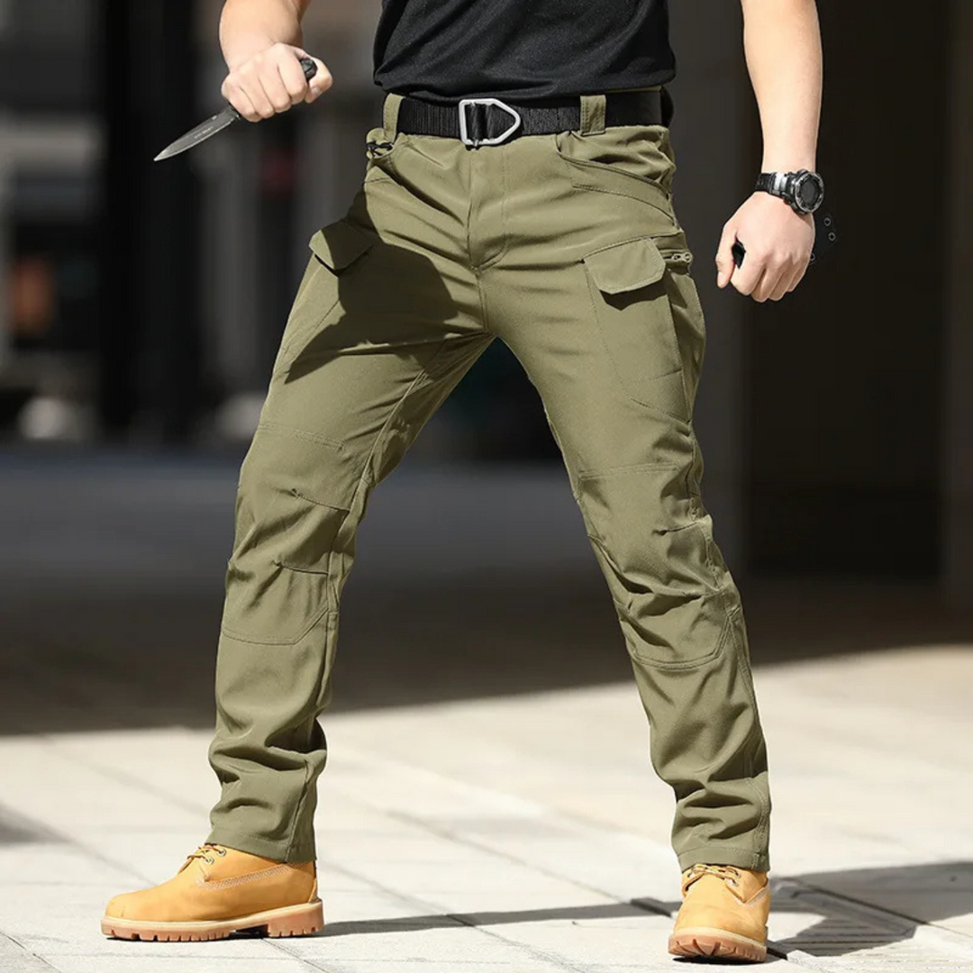 Pantalon cargo à plusieurs poches respirant pour homme avec fermeture éclair