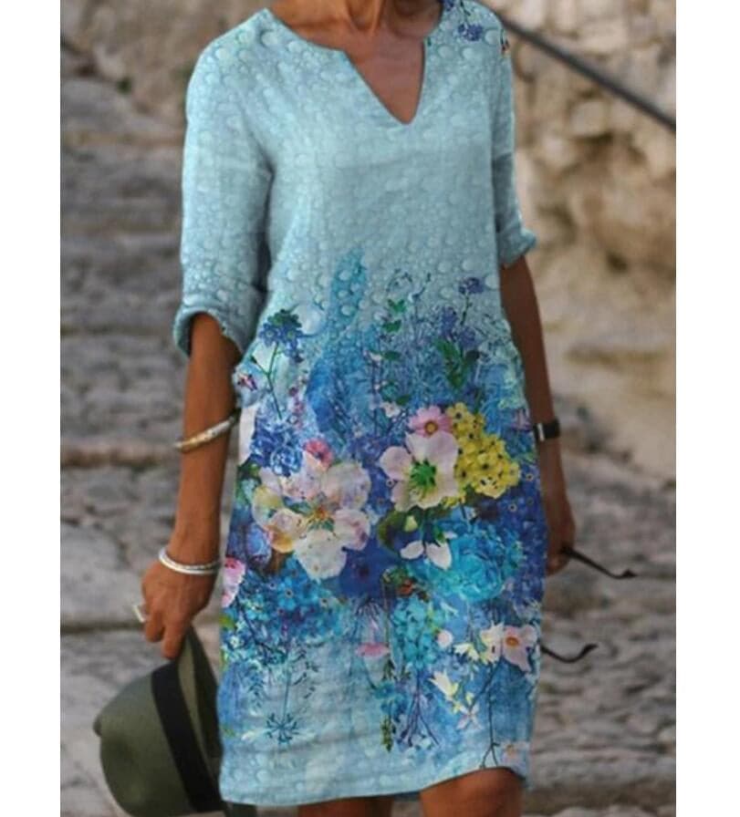 Robe Midi Élégance Florale – Raffinement Naturel et Sophistication