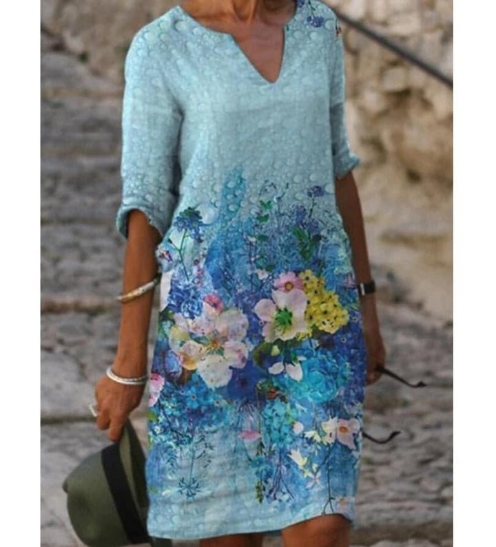 Robe Midi Élégance Florale – Raffinement Naturel et Sophistication