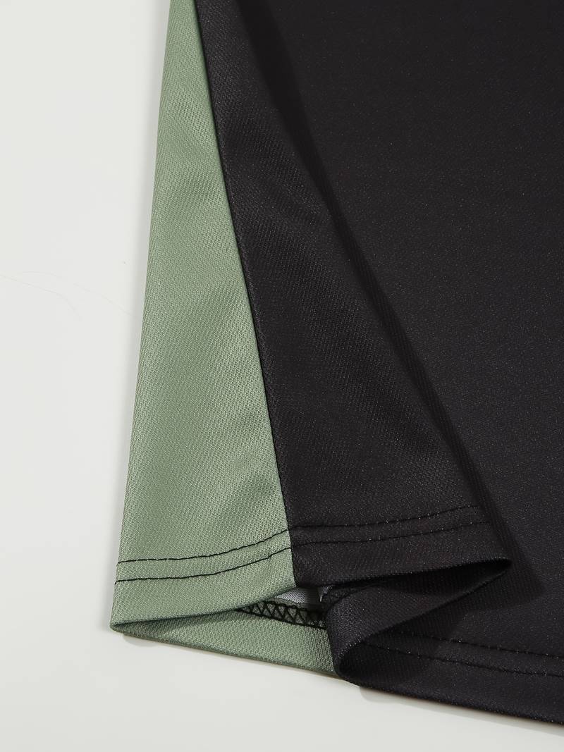 Polo homme à rayures – Chemise à manches courtes avec patte de boutonnage et col contrasté