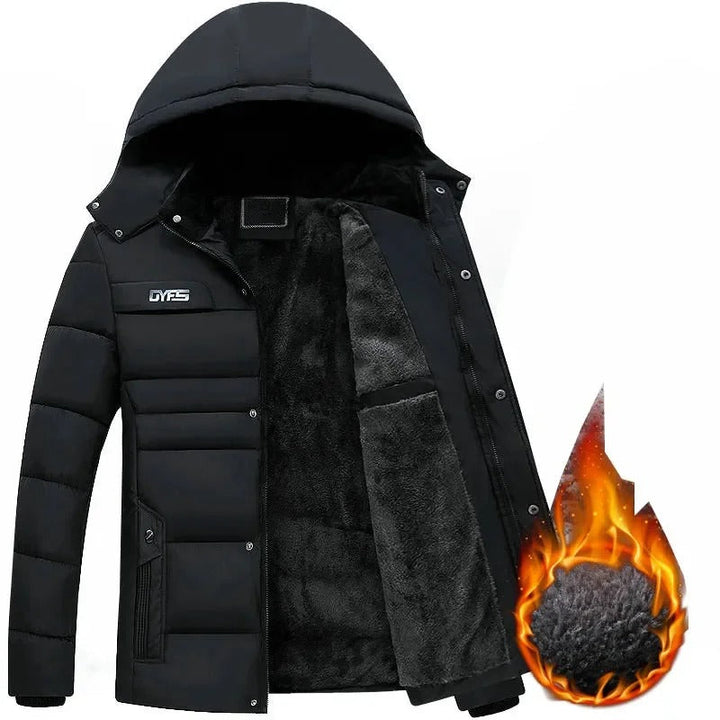 Veste d'hiver homme imperméable avec doublure en polaire – Veste matelassée chaude d'extérieur avec capuche