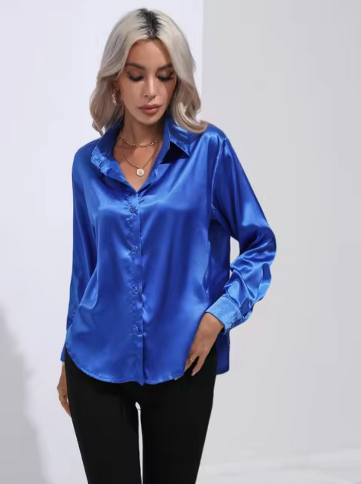 Annika - Camicia a maniche lunghe in raso