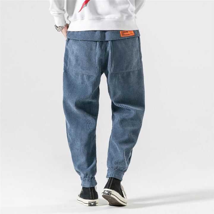 Pantalon en velours côtelé stylé pour hommes – Confortable, décontracté et tendance avec ceinture élastique