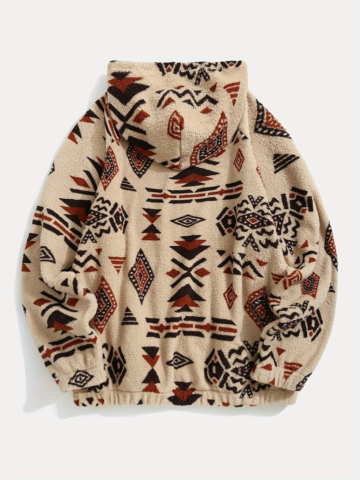 Lässiger Vintage-beiger Pullover-Hoodie mit Print für Women | Perfekt für den Alltag