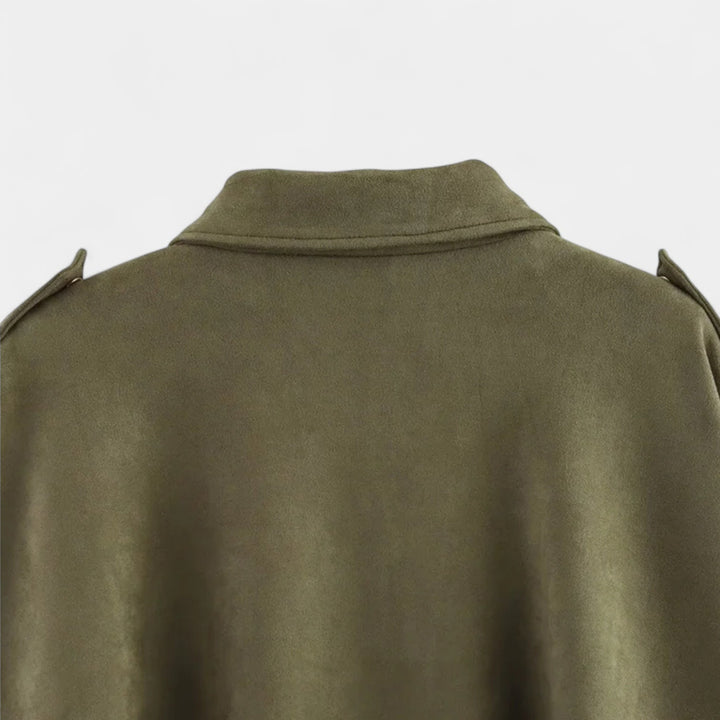 Maria Modehaus | kurtka damska w stylu militarnym z imitacji zamszu