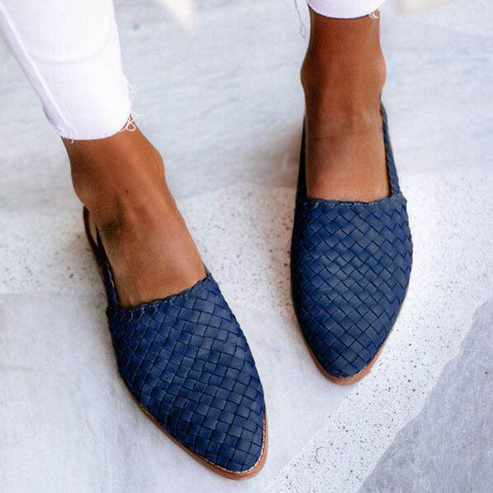 Mocassins pour femmes – Chaussures d'été tressées à la main avec talon ouvert