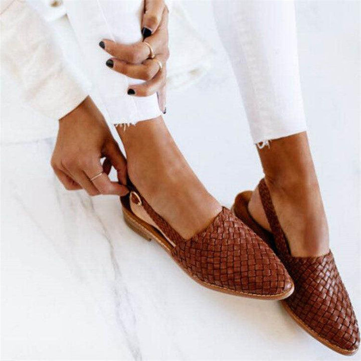 Mocassins pour femmes – Chaussures d'été tressées à la main avec talon ouvert