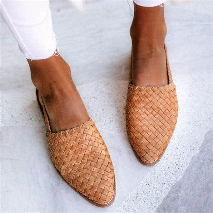 Mocassins pour femmes – Chaussures d'été tressées à la main avec talon ouvert