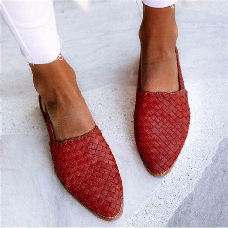 Mocassins pour femmes – Chaussures d'été tressées à la main avec talon ouvert
