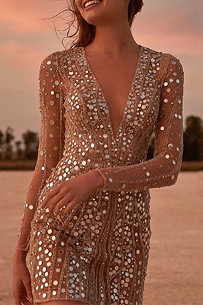 Paillettenbesetztes Minikleid