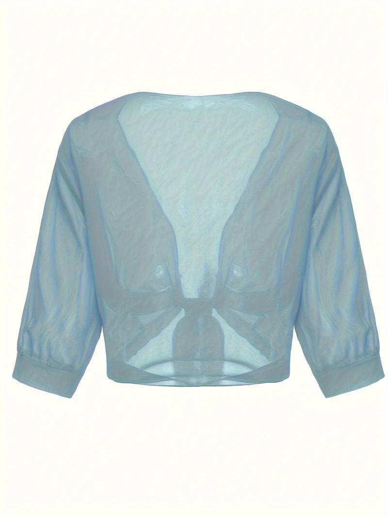 Bolero in chiffon da donna con nodo a fiocco – giacca corta trasparente per abiti da sera e outfit estivi
