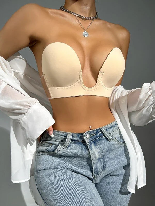 Reggiseno push-up con scollo a V profondo – senza schienale, supporto e invisibile sotto i vestiti