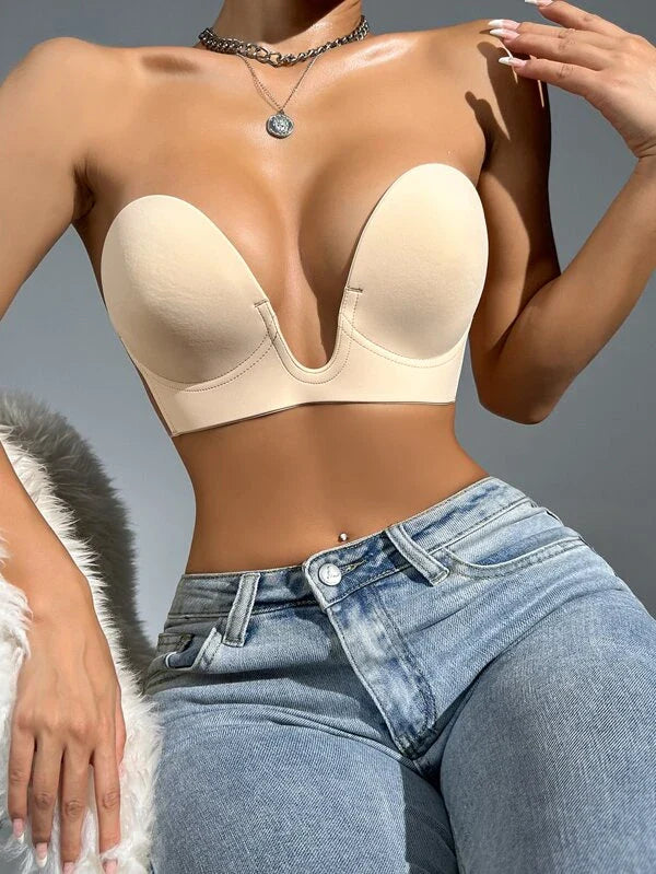 Reggiseno push-up con scollo a V profondo – senza schienale, supporto e invisibile sotto i vestiti