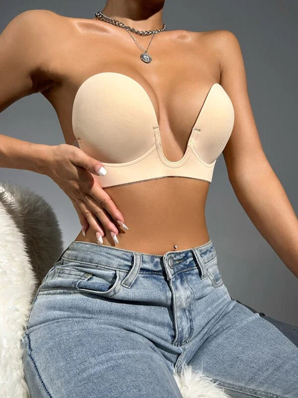 Reggiseno push-up con scollo a V profondo – senza schienale, supporto e invisibile sotto i vestiti