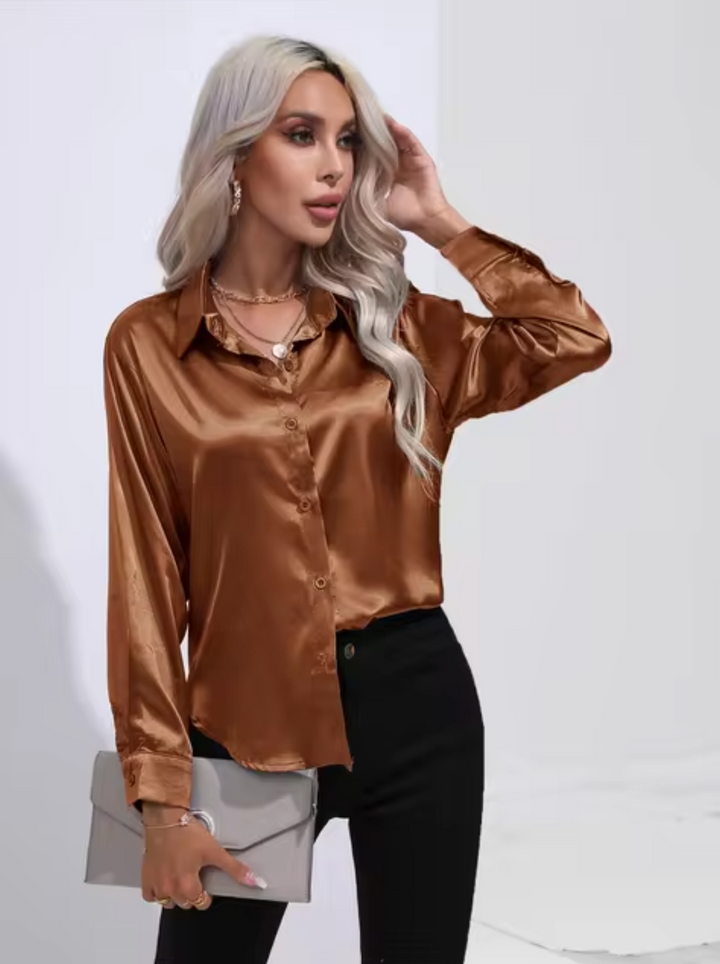 Annika - Camicia a maniche lunghe in raso