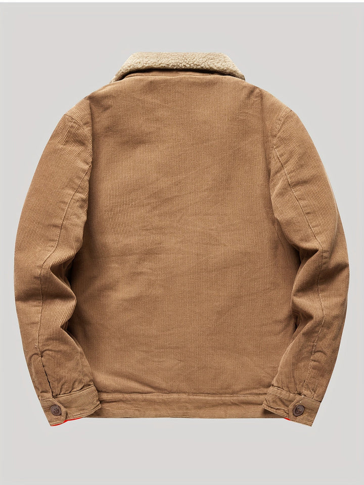 Veste d'extérieur légère en polaire chaude avec boutons et poche poitrine pour hommes | Parfait pour les activités de plein air