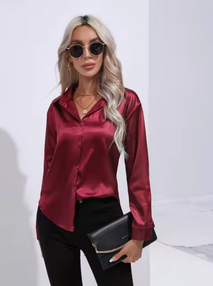 Annika - Camicia a maniche lunghe in raso