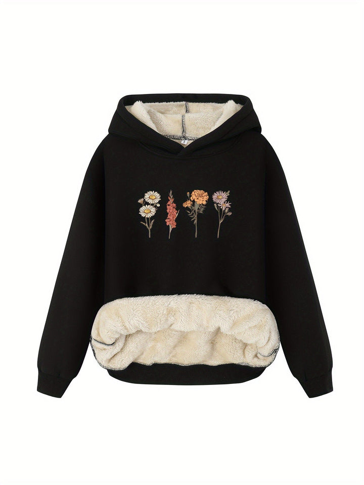Lässiger Fleece Pullover Hoodie mit Kapuze für Damen | Perfekt für den Alltag