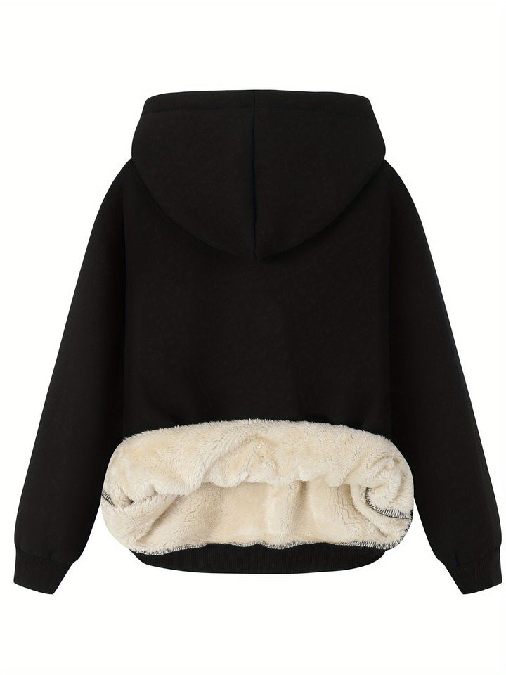 Lässiger Fleece Pullover Hoodie mit Kapuze für Damen | Perfekt für den Alltag
