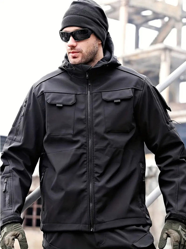 Veste de plein air à capuche tactique étanche coupe-vent isolée pour hommes | Parfaite pour les activités de plein air