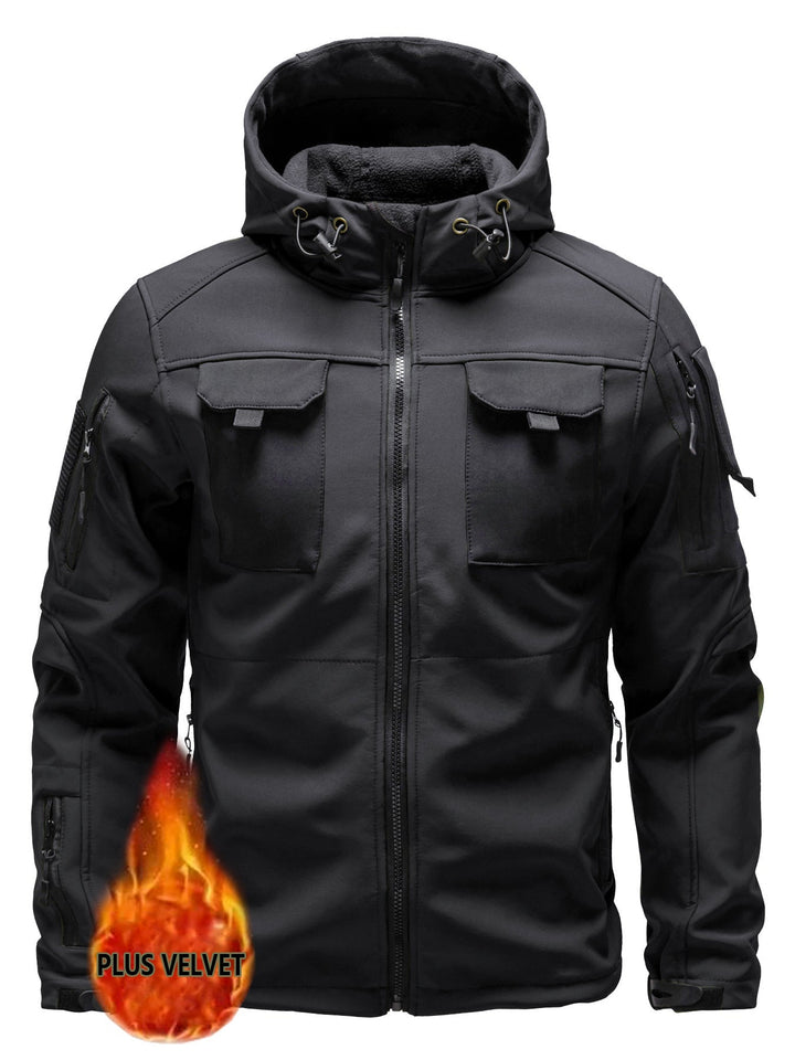 Veste de plein air à capuche tactique étanche coupe-vent isolée pour hommes | Parfaite pour les activités de plein air
