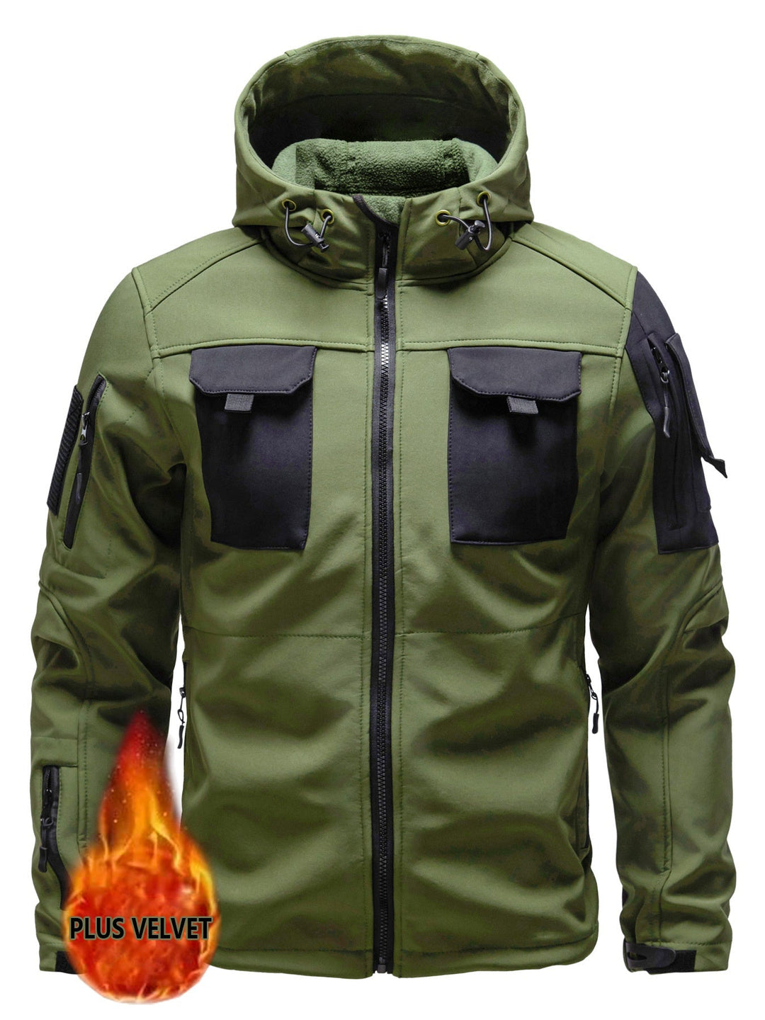 Veste de plein air à capuche tactique étanche coupe-vent isolée pour hommes | Parfaite pour les activités de plein air
