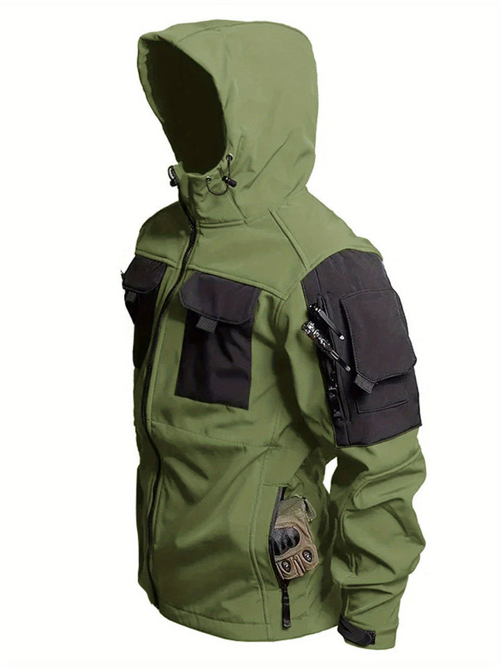 Veste de plein air à capuche tactique étanche coupe-vent isolée pour hommes | Parfaite pour les activités de plein air