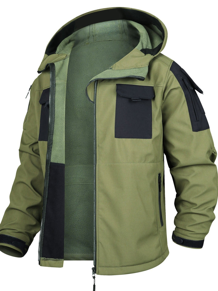 Veste de plein air tactique à capuche avec ensemble pantalon cargo étanche pour hommes | Parfait pour les activités de plein air