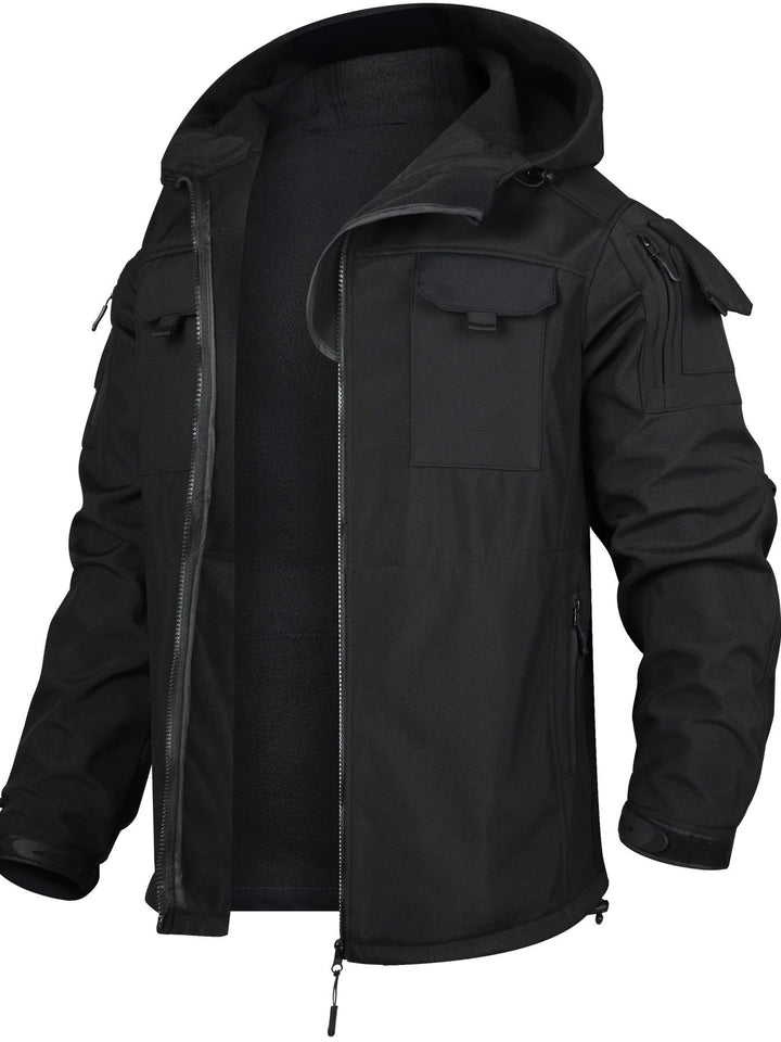 Veste de plein air tactique à capuche avec ensemble pantalon cargo étanche pour hommes | Parfait pour les activités de plein air