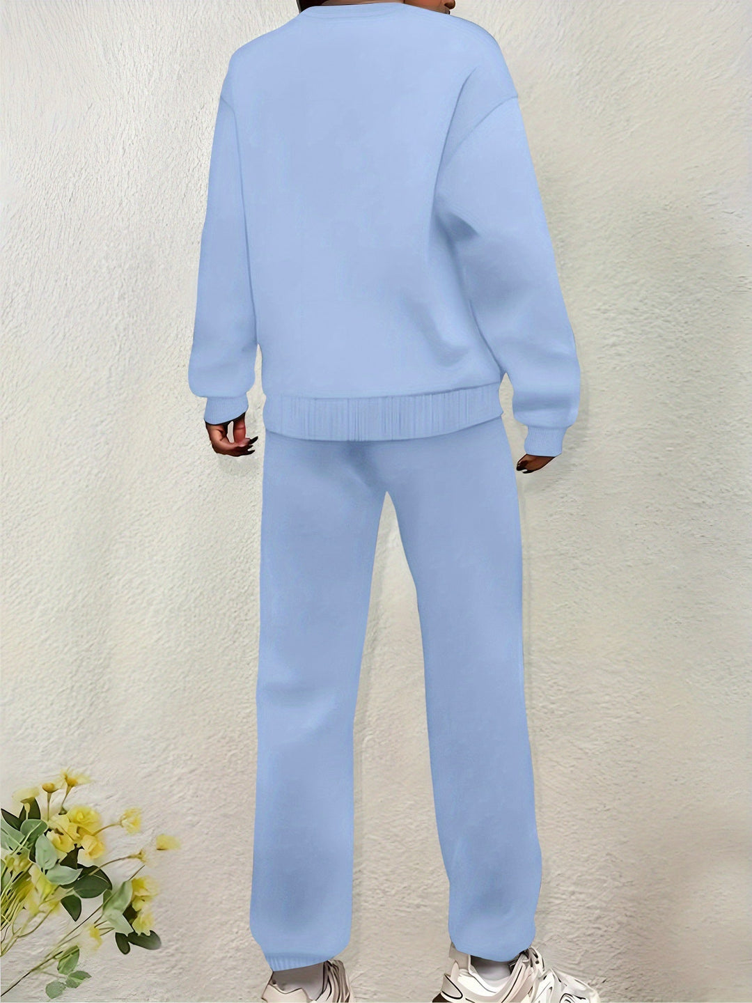 Vintage "Long Angeles" Print Sweater & Jogginghosen Outfit Für Damen | Ideal für Herbst/Winter