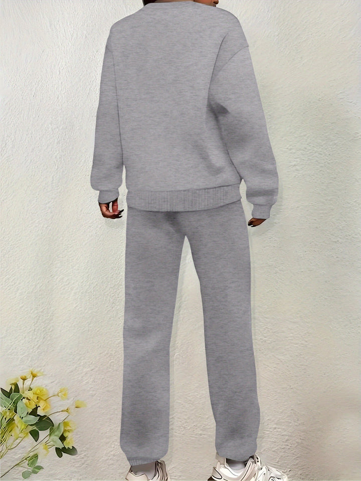 Vintage "Long Angeles" Print Sweater & Jogginghosen Outfit Für Damen | Ideal für Herbst/Winter