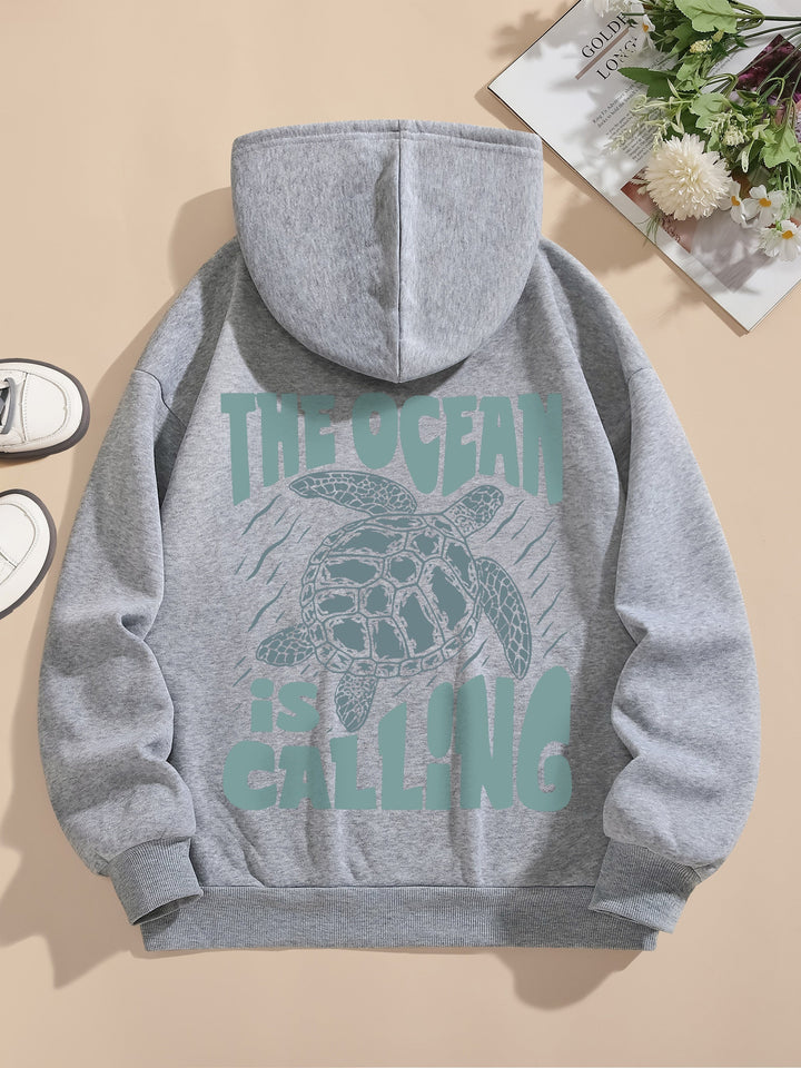 Lässiger Sweat-Pullover-Hoodie mit Backprint und Kapuze für Women | Perfekt für lässige Tage