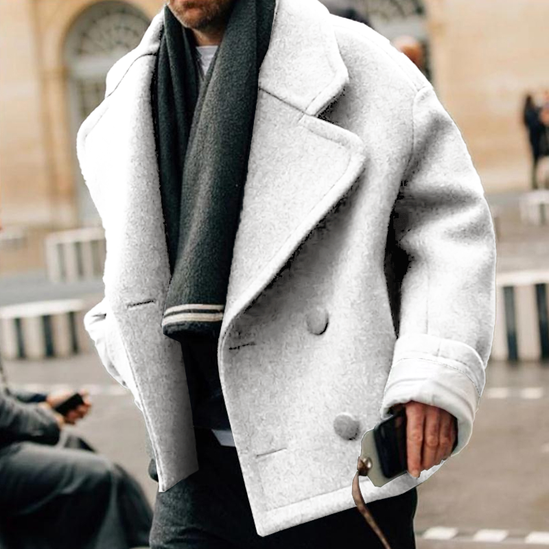Eleganter Kurzer Wollmantel Im Lockeren Schnitt Für Herren | Perfekt für lässige Tage