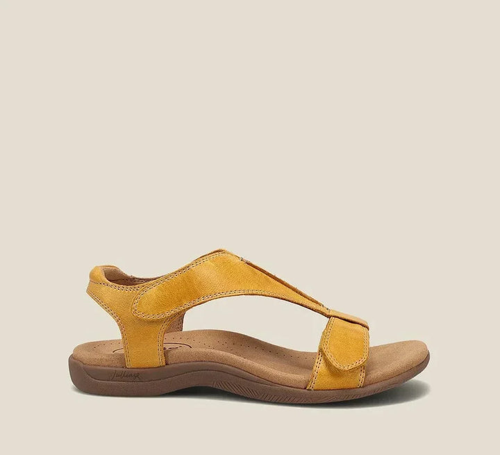 Damen Sommer Sandalen mit Reißverschluss – Bequeme T-Steg Sandalen mit weichem Fußbett & rutschfester Sohle