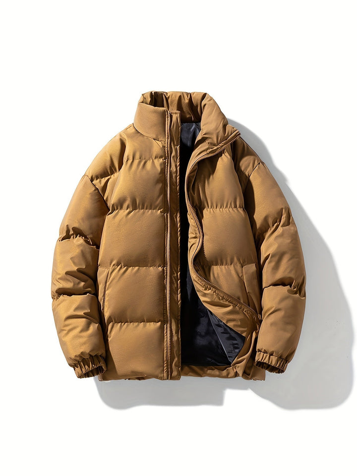 Herren Winter Steppjacke mit Reißverschluss – Gefütterte Winddichte Pufferjacke für kalte Tage