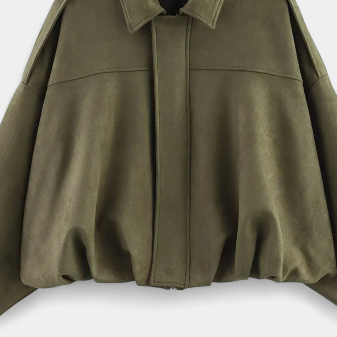 Maria Modehaus | kurtka damska w stylu militarnym z imitacji zamszu